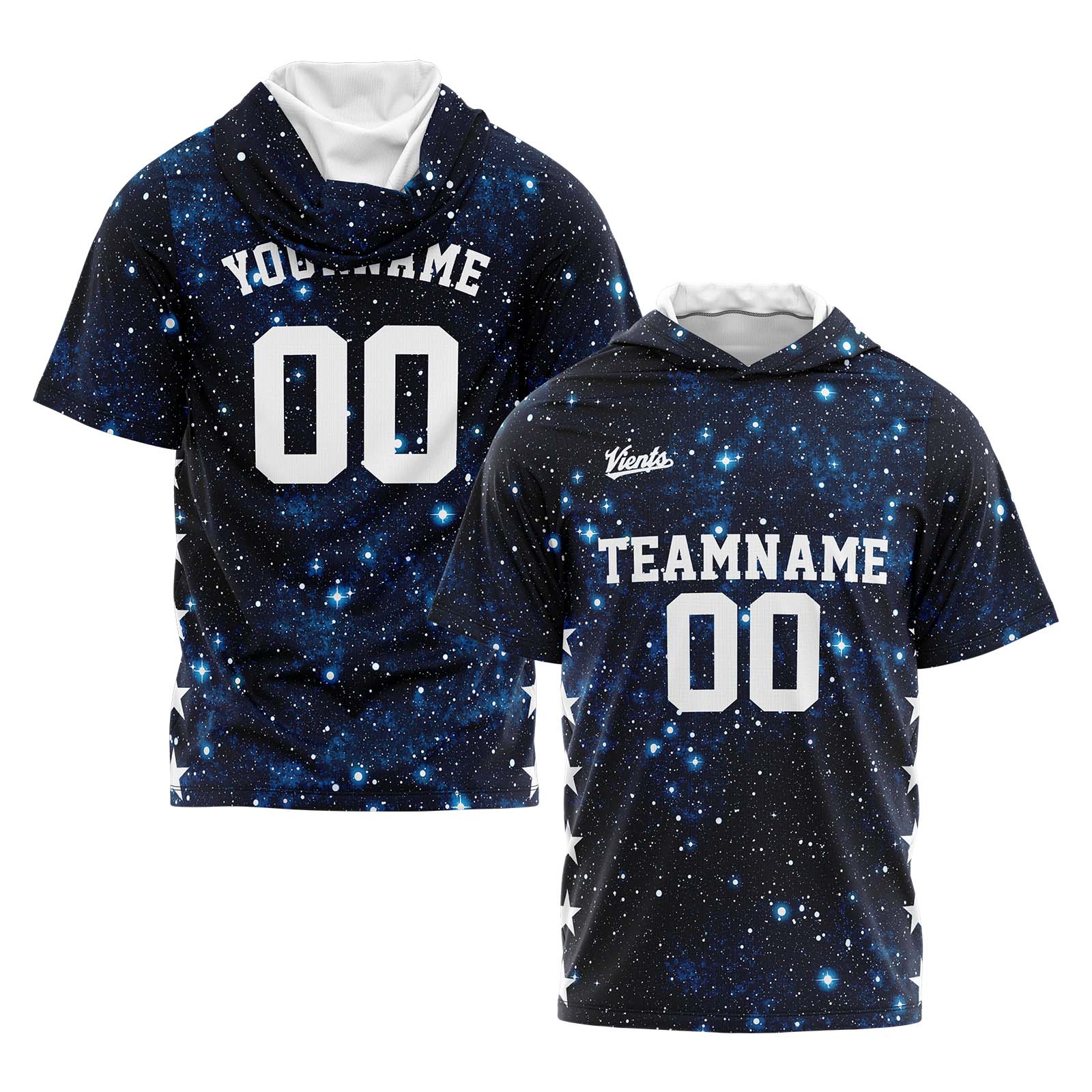 Custom Navy Short Sleeve Hoodies for Men Women Shirts with Hoods Printed Name Logo enthsush