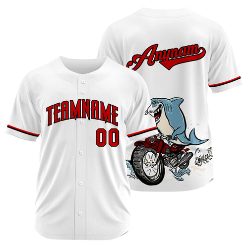Custom Baseball Uniforms High-Quality for Adult Kids Optimized for Performance Motor shark-White enthsush