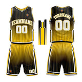 Custom Basketball Jersey Uniform Suit Printed Your Logo Name Number Black-Yellow