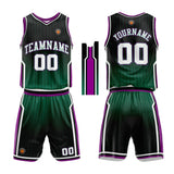 Custom Basketball Jersey Uniform Suit Printed Your Logo Name Number Black-Green-Purple