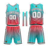 Custom Basketball Jersey Uniform Suit Printed Your Logo Name Number Teal-Pink