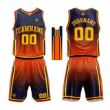 Custom Basketball Jersey Uniform Suit Printed Your Logo Name Number Navy-Orange