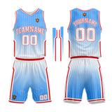 Custom Basketball Jersey Uniform Suit Printed Your Logo Name Number Light Blue-White