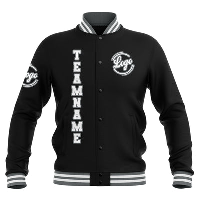 Custom Black Grey White Waterproof Varsity Jackets Personalized Stitched Name Number Logo to Letterman Jackets enthsush