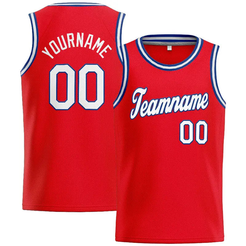 Custom Stitched Basketball Jersey for Men, Women And Kids Red-White-Royal enthsush