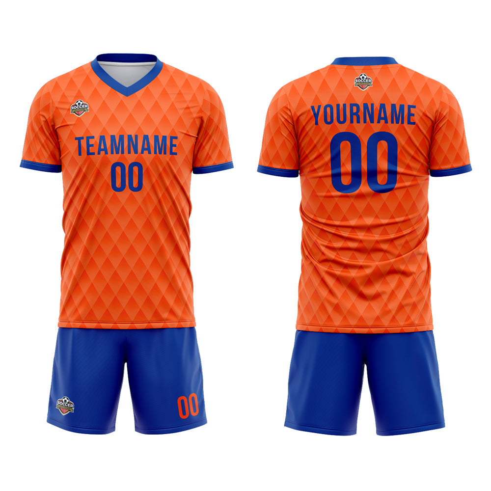 Custom Soccer Jerseys for Men Women Personalized Soccer Uniforms for Adult and Kid Orange-Royal enthsush