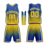 Custom Basketball Jersey Uniform Suit Printed Your Logo Name Number Royal-Yellow