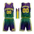 Custom Basketball Jersey Uniform Suit Printed Your Logo Name Number Purple-Green enthsush