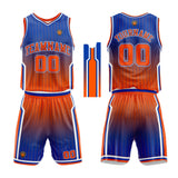 Custom Basketball Jersey Uniform Suit Printed Your Logo Name Number Royal-Orange