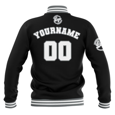 Custom Black Grey White Waterproof Varsity Jackets Personalized Stitched Name Number Logo to Letterman Jackets enthsush