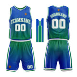 Custom Basketball Jersey Uniform Suit Printed Your Logo Name Number Royal-Green