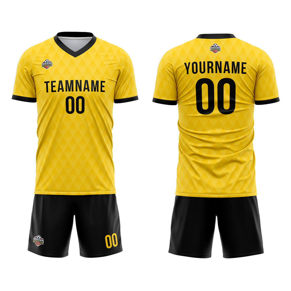 Custom Soccer Jerseys for Men Women Personalized Soccer Uniforms for Adult and Kid Yellow-Black enthsush