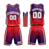 Custom Basketball Jersey Uniform Suit Printed Your Logo Name Number Purple-Red