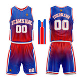 Custom Basketball Jersey Uniform Suit Printed Your Logo Name Number Royal-Red