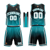 Custom Basketball Jersey Uniform Suit Printed Your Logo Name Number Black-Teal