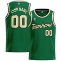 Custom Stitched Basketball Jersey for Men, Women  And Kids Green-Cream-Black enthsush