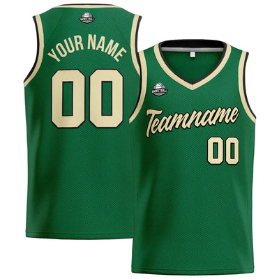 Custom Stitched Basketball Jersey for Men, Women  And Kids Green-Cream-Black enthsush