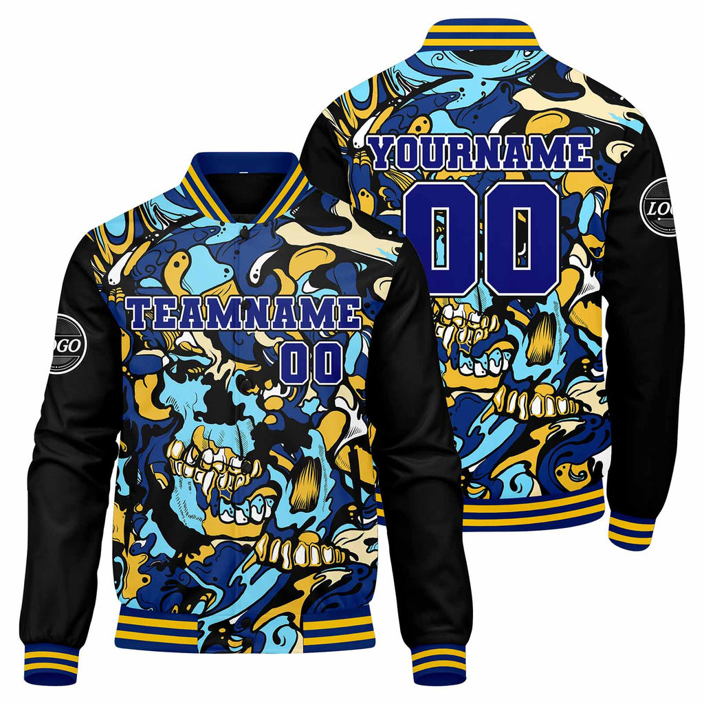 Custom Varsity Jacket Letterman jacket for Men, Women and Youth Royal Yellow enthsush