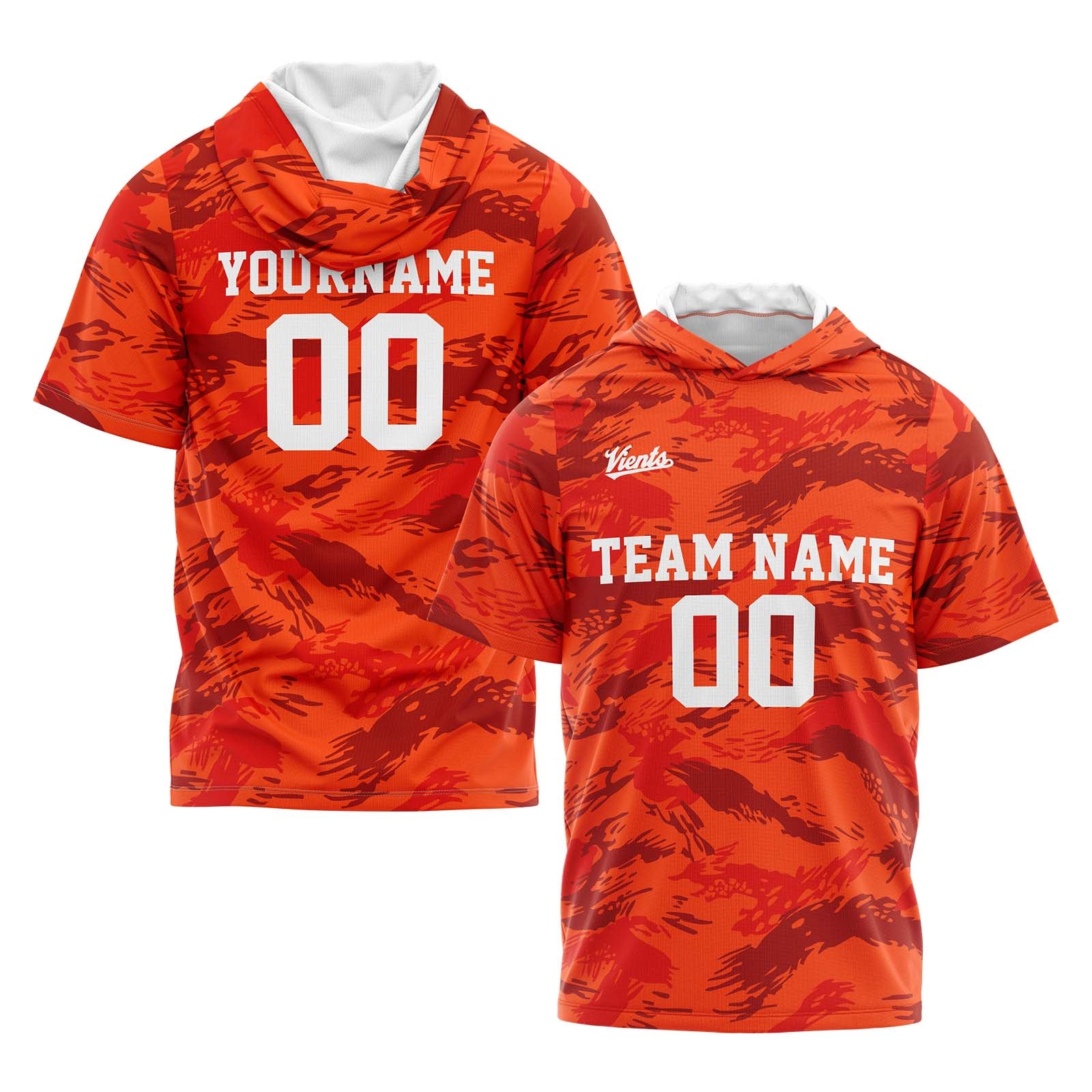 Custom Orange Sleeve Hoodies for Men Women Shirts with Hoods Printed Name Logo enthsush