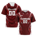 Custom Drak Red Short Sleeve Hoodies for Men Women Shirts with Hoods Printed Name Logo enthsush