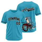 Custom Baseball Uniforms High-Quality for Adult Kids Optimized for Performance Motor shark-Light Blue