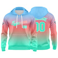 Custom Gradient Hoodie For Man Woman Girl Boy Print Your Logo Name Number Pink Green enthsush