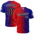 Custom Full Print Design Authentic Baseball Jersey Red-Royal enthsush