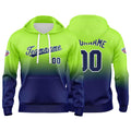 Custom Gradient Hoodie For Man Woman Girl Boy Print Your Logo Name Number Neon Green Navy enthsush