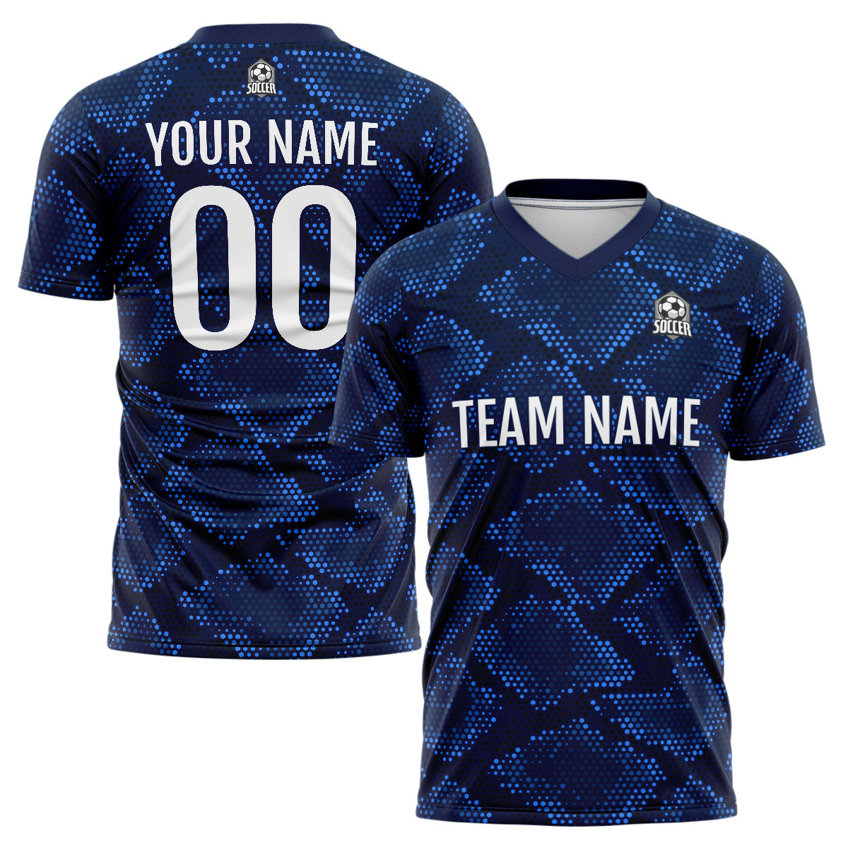 Custom Dark Blue Soccer Jerseys for Men Women Personalized Soccer Uniforms for Adult and Kid enthsush