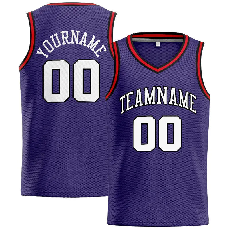 Custom Stitched Basketball Jersey for Men, Women And Kids Purple-White-Black-Red enthsush