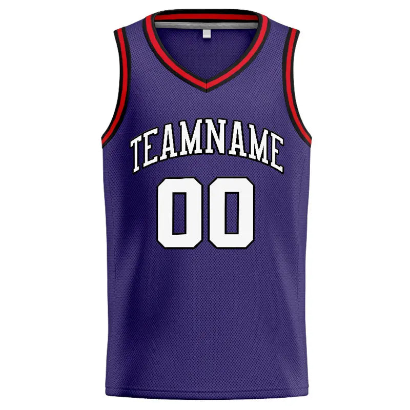 Custom Stitched Basketball Jersey for Men, Women And Kids Purple-White-Black-Red enthsush