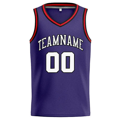 Custom Stitched Basketball Jersey for Men, Women And Kids Purple-White-Black-Red enthsush