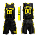 Custom Basketball Jersey Uniform Suit Printed Your Logo Name Number Black-Yellow enthsush