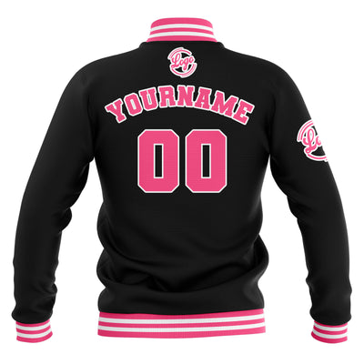 Custom Black Pink White Waterproof Varsity Jackets Personalized Stitched Name Number Logo to Letterman Jackets enthsush