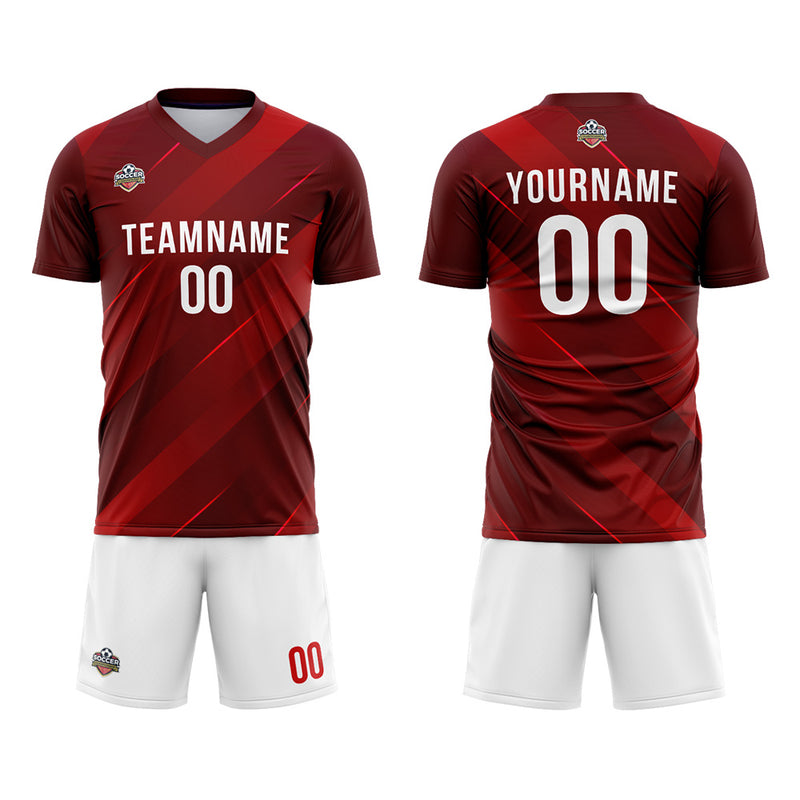 Custom Soccer Jerseys for Men Women Personalized Soccer Uniforms for Adult and Kid Red-White