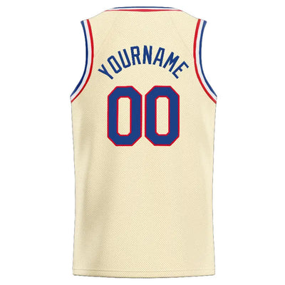 Custom Stitched Basketball Jersey for Men, Women And Kids Cream-Royal-Red enthsush