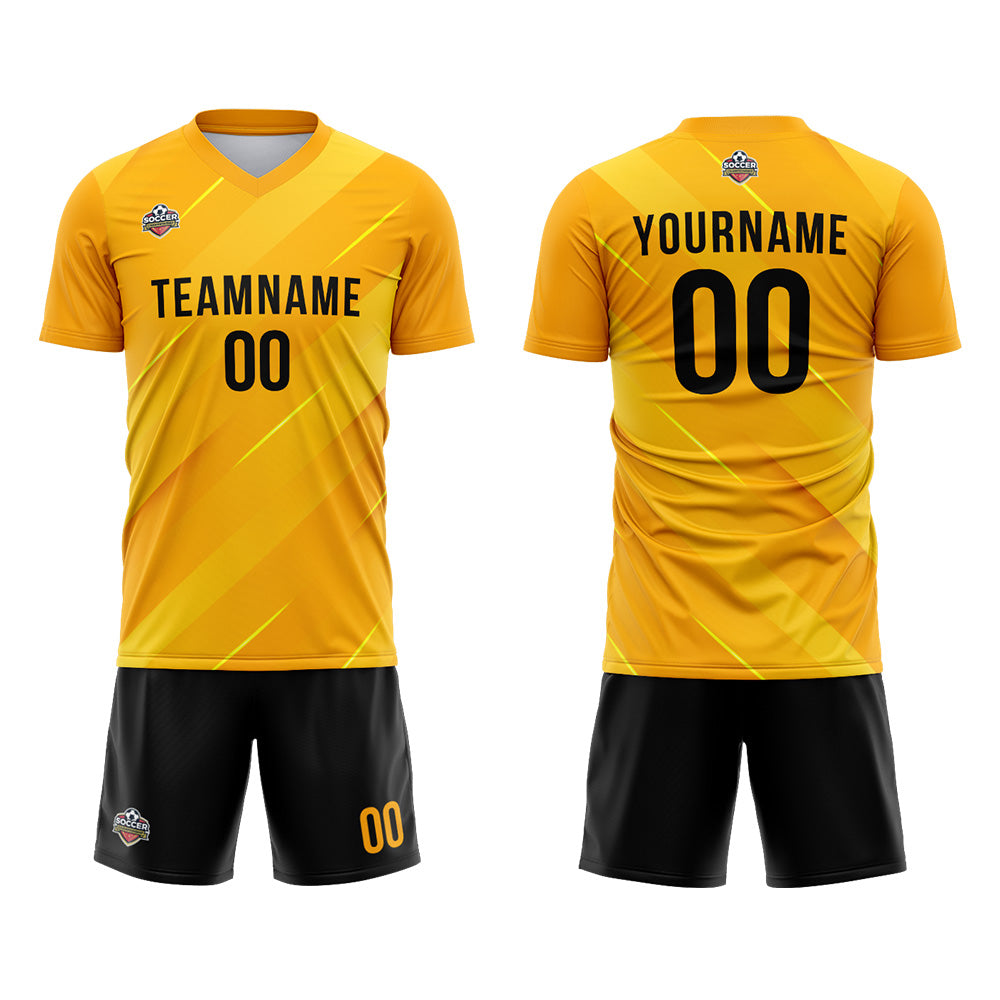 Custom Soccer Jerseys for Men Women Personalized Soccer Uniforms for Adult and Kid Yellow-Black enthsush