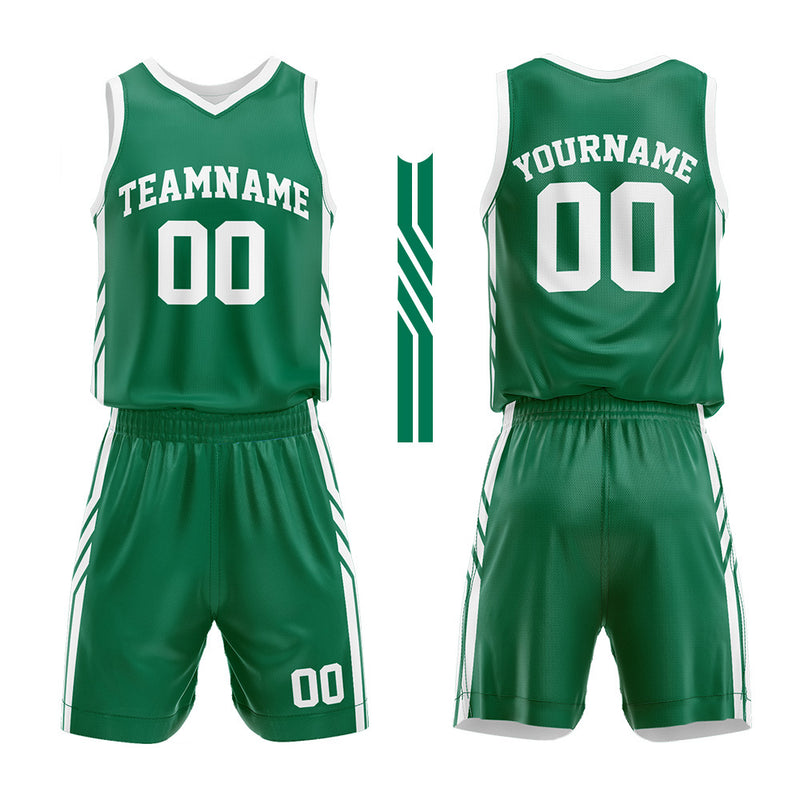 Custom Basketball Jersey Uniform Suit Printed Your Logo Name Number Green-White enthsush
