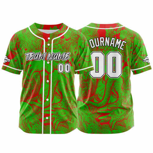 Custom Baseball Uniforms High-Quality for Adult Kids Optimized for Performance Witch-Green&Red enthsush