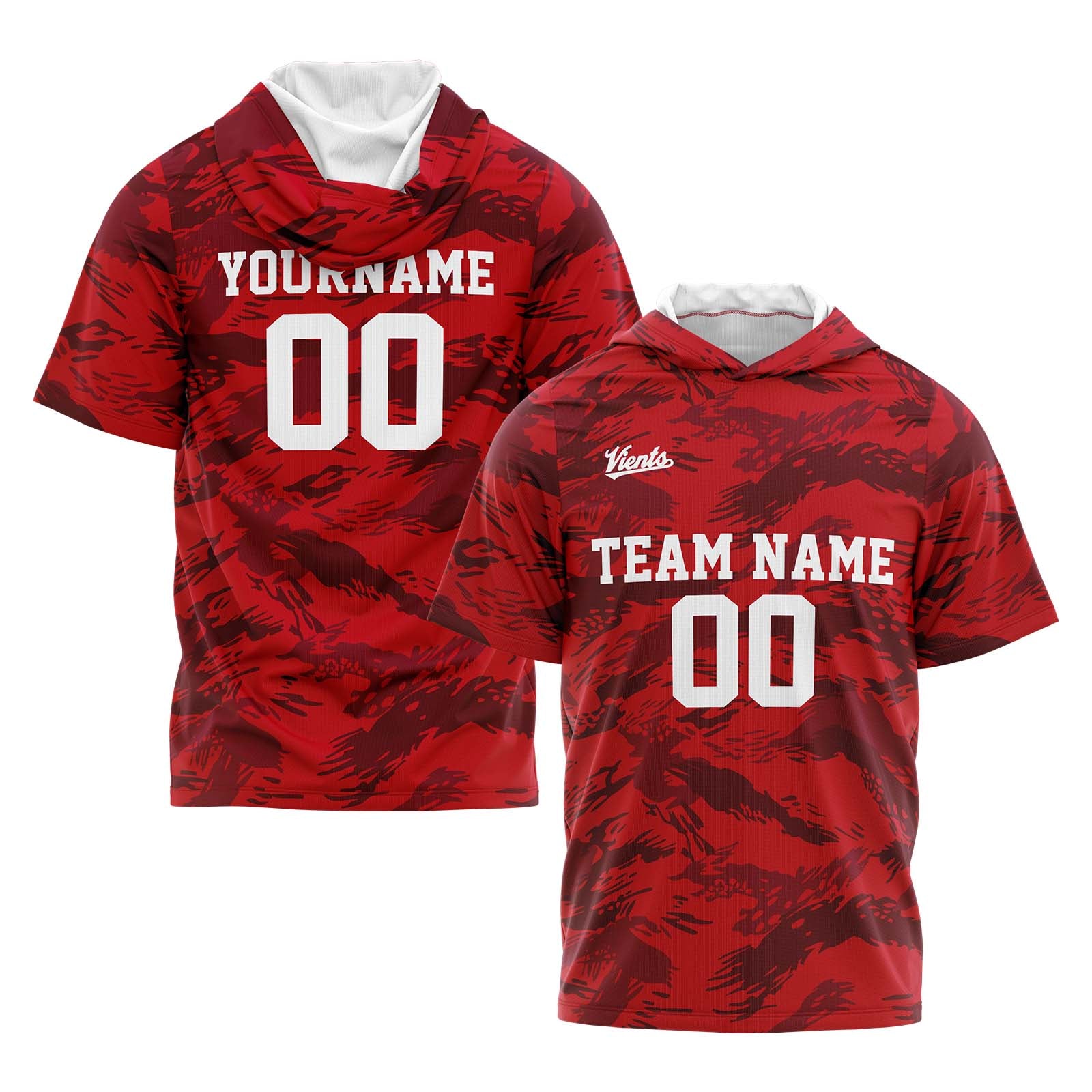 Custom Red Sleeve Hoodies for Men Women Shirts with Hoods Printed Name Logo enthsush