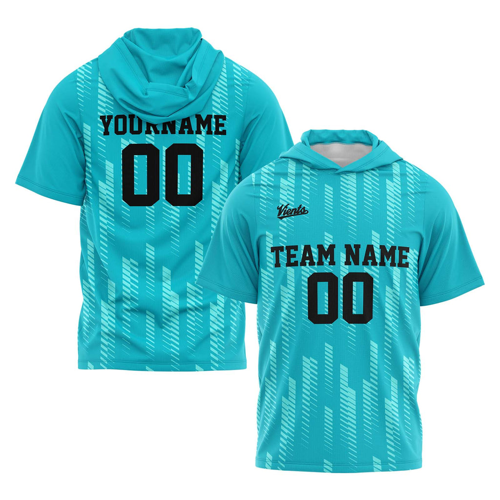 Custom Teal Sleeve Hoodies for Men Women Shirts with Hoods Printed Name Logo enthsush