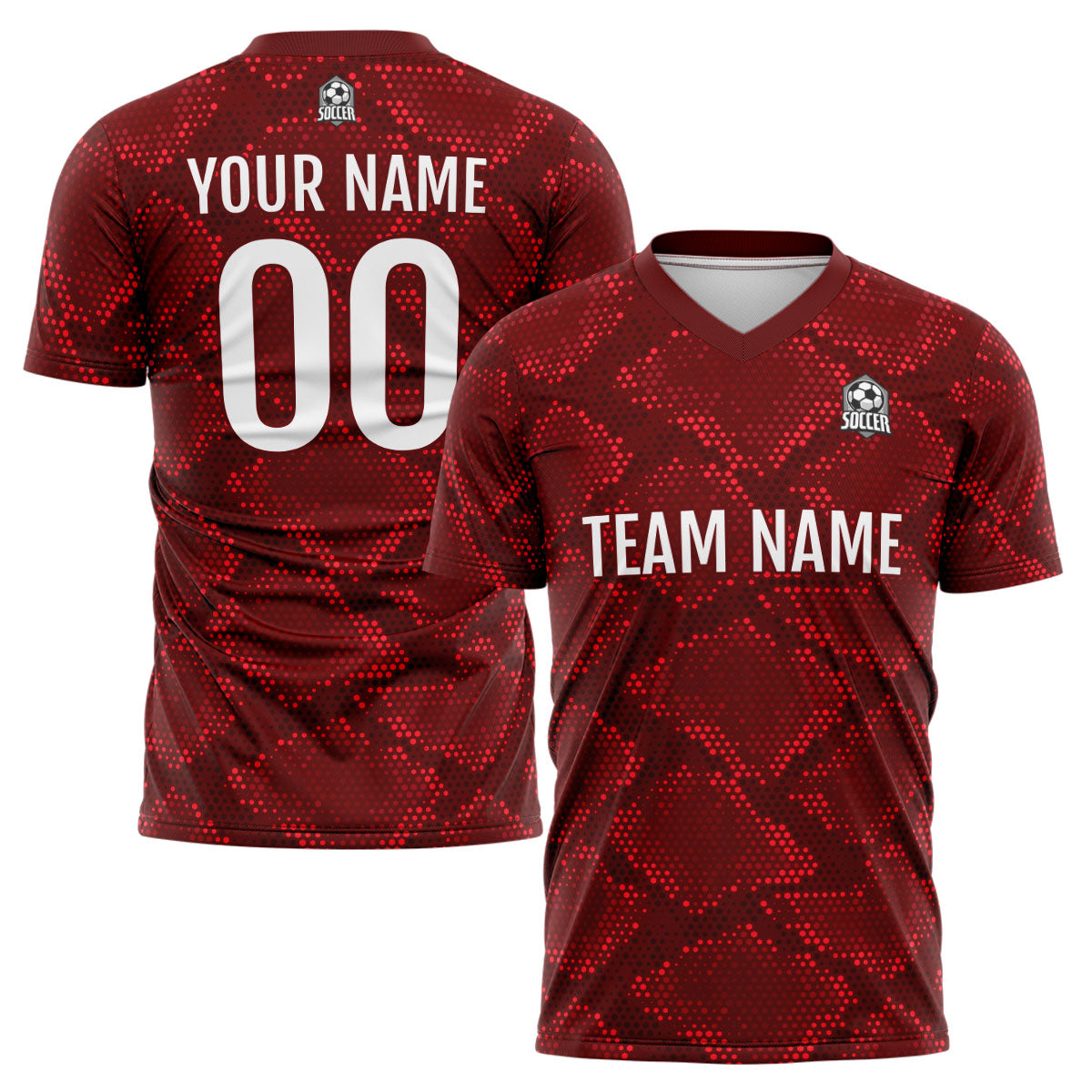 Custom Dark Red Soccer Jerseys for Men Women Personalized Soccer Uniforms for Adult and Kid enthsush