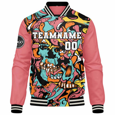 Custom Varsity Jacket Letterman jacket for Men, Women and Youth Pink enthsush