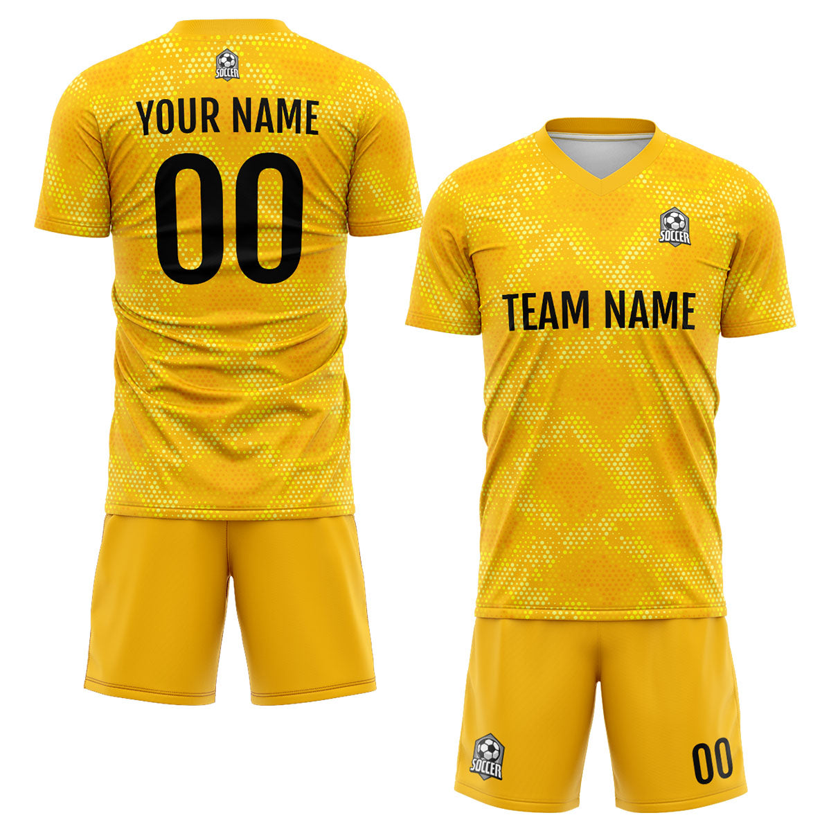 Custom Yellow Soccer Jerseys for Men Women Personalized Soccer Uniforms for Adult and Kid enthsush