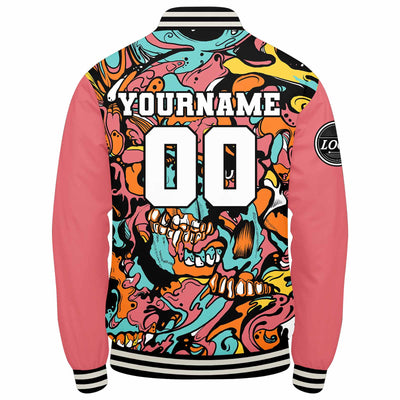 Custom Varsity Jacket Letterman jacket for Men, Women and Youth Pink enthsush