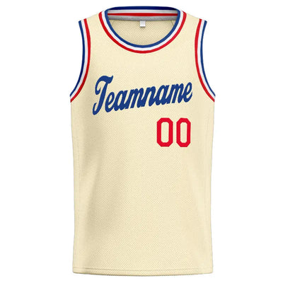Custom Stitched Basketball Jersey for Men, Women And Kids Cream-Royal-Red enthsush
