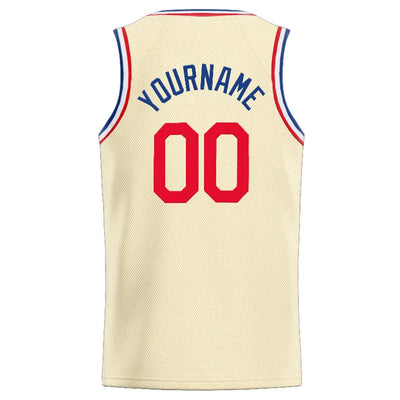 Custom Stitched Basketball Jersey for Men, Women And Kids Cream-Royal-Red enthsush