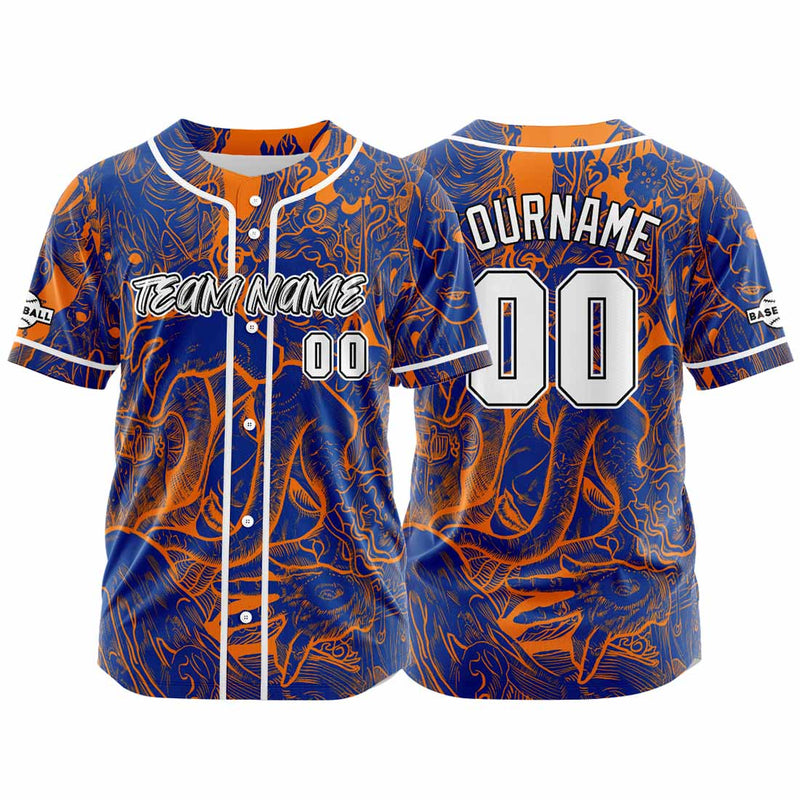 Custom Baseball Uniforms High-Quality for Adult Kids Optimized for Performance Witch-Navy&Orange