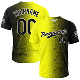 Custom Full Print Design Authentic Baseball Jersey Yellow-Black