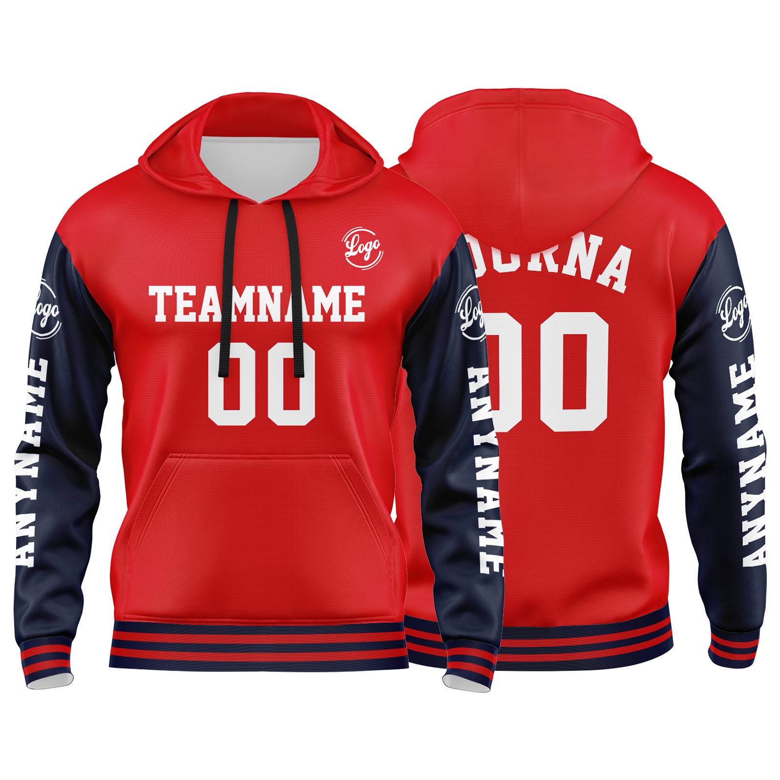 Custom Navy Red Sweatshirt Hoodie For Men Women Girl Boy Print Your Logo Name Number enthsush